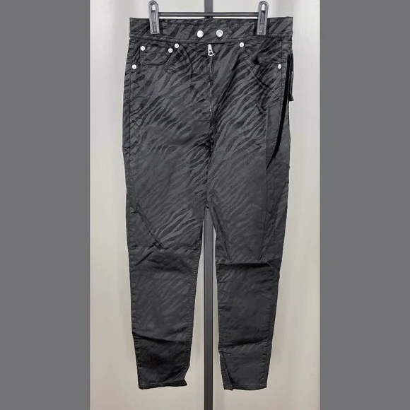 NEW Rag & Bone Jeans Womens 28 black zebra animal nina skinny - Picture 1 of 10
